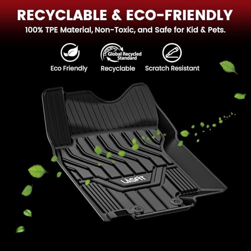 LASFIT Floor Mats for Nissan Rogue 2014-2020 (Not Fit Rogue Sport or Select), All Weather TPE Custom Fit Durable Floor Liners for Rogue S/SV/SL 2020 2019 2018 2017-2014 1st & 2nd Row Car Mats
