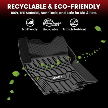 LASFIT Floor Mats for Nissan Rogue 2014-2020 (Not Fit Rogue Sport or Select), All Weather TPE Custom Fit Durable Floor Liners for Rogue S/SV/SL 2020 2019 2018 2017-2014 1st & 2nd Row Car Mats