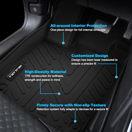 Floor Mats & Cargo Liner & Backrest Mat for 2024 2025 2026 Chevrolet/Chevy Trax All Weather Protection TPE Rubber Full Set Automotive Floor Liners Accessories, Odorless Anti-Slip, Black - size: Full Set Mats for 2024 2025 2026 chevy trax