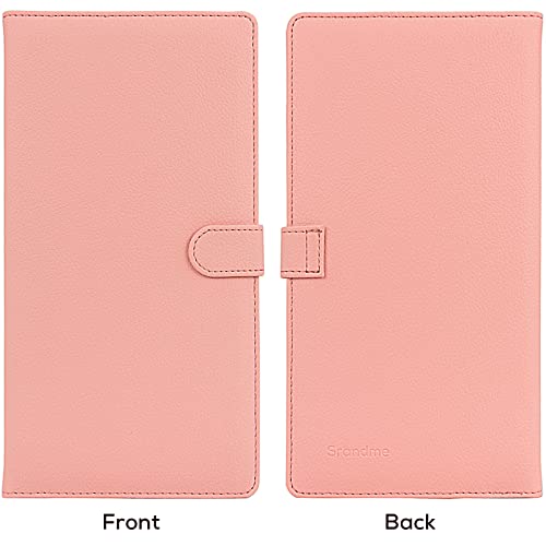 Car Registration and Insurance Holder, Leather Magnetic Shut Vehicle Glove Box Organizer for Document, Card, Driver License, Pink - color: Pink