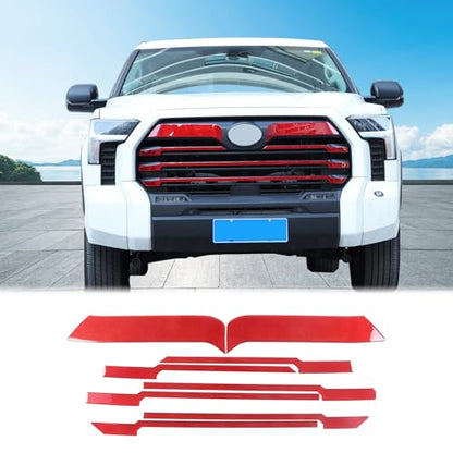 Aunginsy Car Front Bumper Grille Trim Sticker Fit Toyot@a Tundra 2022-2024 Truck Real Carbon Fiber Front Lip Bumper Upper Grill Molding Strips Decorative Cover Protect Sticker Exterior Accessories - size: Front Bumper Grille Trim Sticker
