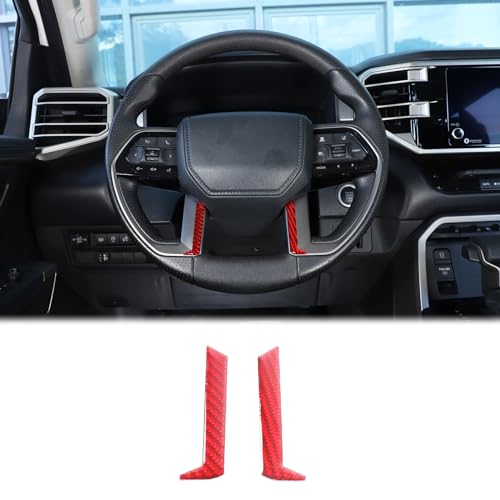 Car Steering Wheel Decoration Frame Cover Trim Compatible with Toyota Tundra/Sequoia 2022-2024 & Tacoma 2024 Carbon Fiber Center Console Steering Wheel Lower Panel Moulding Protect Sticker Accessories - size: Steering Wheel Lower Panel Strip Trim