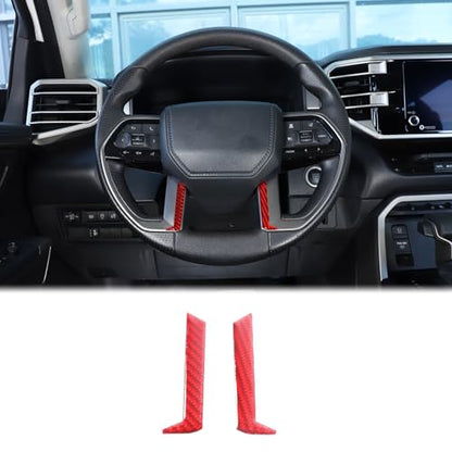 Car Steering Wheel Decoration Frame Cover Trim Compatible with Toyota Tundra/Sequoia 2022-2024 & Tacoma 2024 Carbon Fiber Center Console Steering Wheel Lower Panel Moulding Protect Sticker Accessories - size: Steering Wheel Lower Panel Strip Trim
