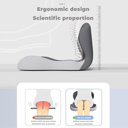 Back and Seat Cushion, Car Seat Cushion, Soothe+ Cushion, Memory Foam L-Shaped Integrated Seat Cushions Lumbar & Lower Back Support for Office Chair, Car (A-Light Grey) - color: A-light Grey
