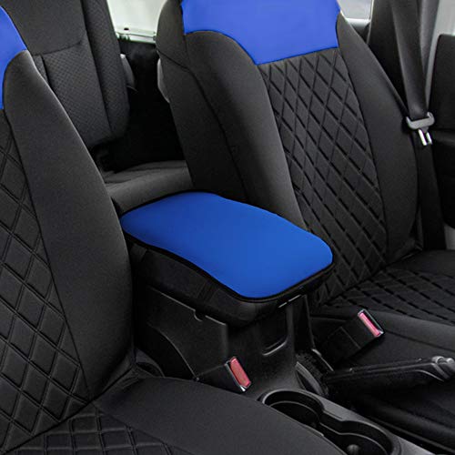 FH Group Faux Leather Center Console Armrest Cushion, Luxury Seat Box Cover Protector fits Most Cars, SUVs, and Trucks Blue - color: Blue, style: Console Cover (Plain)