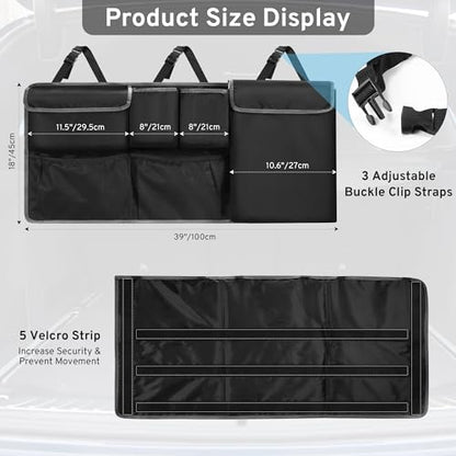 XHRING Car Trunk Organizer Backseat Hanging Storage Bag for Toyota Rav4 4Runner Sienna Highlander Corolla Cross Sequoia Venza Yaris SE XSE LE Hybrid XLE Limited Platinum SUV Accessories 2000-2025 2026