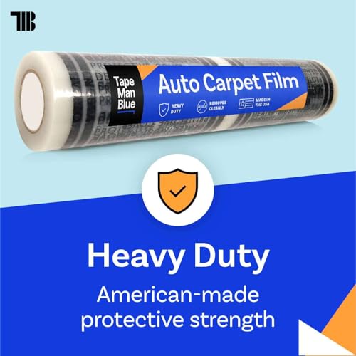 Auto Carpet Film, 24” Roll with 21” Perforation, 4 Mils Thick, Dealer Must Remove Protective Cover, Plastic Floor Mats for Car Carpet Protection, Made in USA (24" x 600' Roll) - size: 24" x 600' Roll