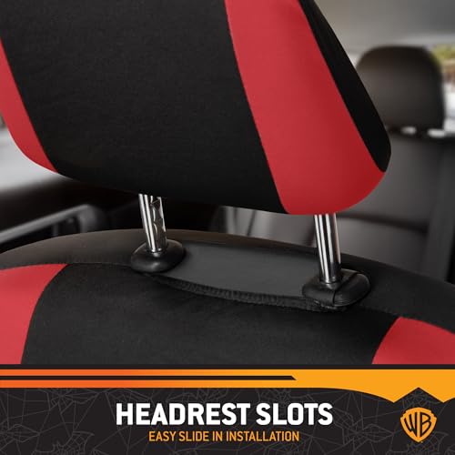 BDK Wonder Woman Car Seat Covers - Full 9 Piece Set - Warner Brothers Polyester Seat Protectors Black & Red - size: Full Set, style: Wonder Woman