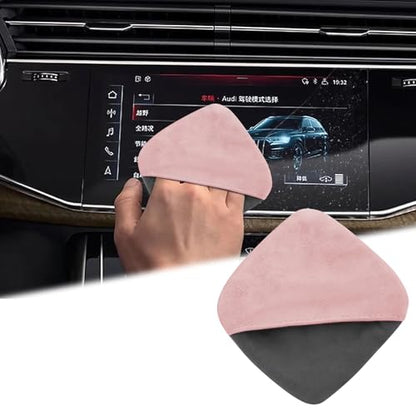 BFXM Car Screen Cleaner, 4.1''×4.1'' Microfiber Dashboard Wipes, Square Microfiber Cloth, Automotive Display Wipes,Vehicle Screen Cleaner Tool for Dashboard Display, Car Interior Tool (Pink)