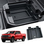 Silverado Sierra Center Console Organizer - Compatible with 2019-2022 Chevy Silverado/GMC Sierra 1500 and 2020-2023 Silverado/Sierra 2500HD 3500HD Armrest - (Full Console w/Bucket Seats ONLY) - Black - color: (19-22)Full Console w/Bucket Seats-Black
