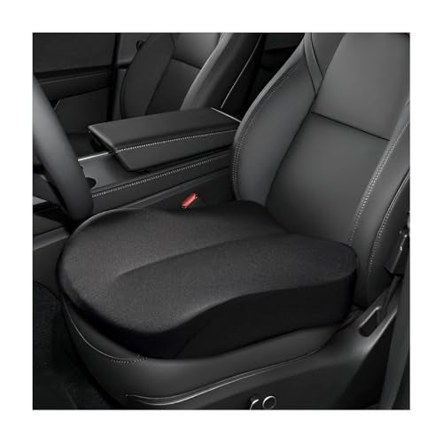 Car Seat Cushion, Comfort Ergonomic Memory Foam Seat Cushion for Tailbone Back Pain Relief, Breathable Car Cushion Suitable for Short People Driver to Get Better View (Black) - color: Black