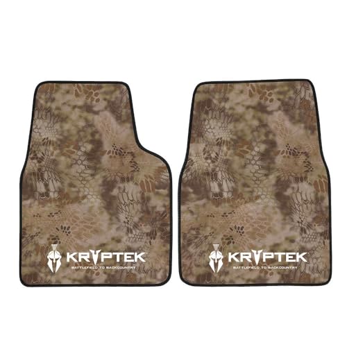 Coverking Universal Car Floor Mats Set of 2 (Front Driver and Passenger) Kryptek Highlander Camo - All-Weather Protection for Mud, Dirt, Rain, Spills, Non-Slip Backing, Fits Cars Trucks SUVs Jeeps - style: Kryptek Highlander