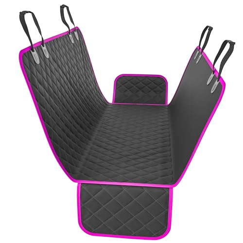 Active Pets Pink XL Dog Car Hammock Back Seat Cover, Waterproof Backseat Cover Protector for Truck Bench Rear of Sedans or SUVs, Essential Pet Supplies Vacuum or Wipe Clean, Machine Washable - color: Pink, size: X-Large (59" x 63")
