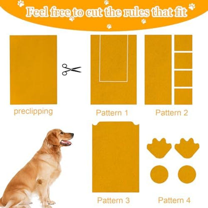 Dog Door Scratch Protector,Dog Nail File Board, Door Protector for Dog Scratching,self-Adhesive Instead of Emery Paper (13x9inch, Yellow)