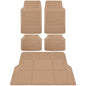 CAR PASS Tan Rubber Car Floor Mats & Cargo Liners, All Weather Car Mats & Trunk Mats,Waterproof Automotive Floor Mats Trim to Fit for Most Cars Sedans SUVs Vans, Durable Heavy Duty Anti-Slip,Beige - color: Beige with cargo liner