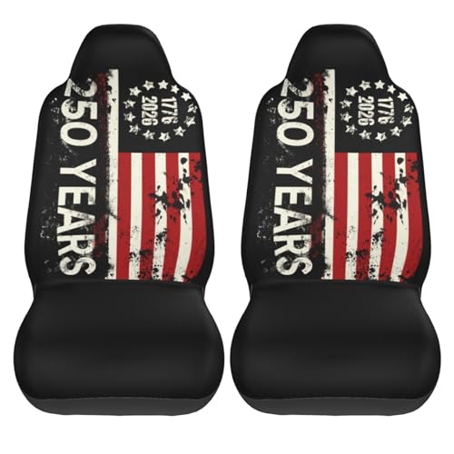 250 Years Anniversary Front Seat Covers 2 Pack, Vehicle Seat Protector Car Mat Covers, Fit Most Bucket Seats - color: 250 Years Anniversary