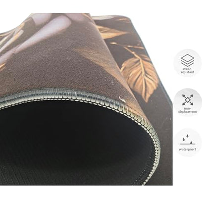 Universal Fit Car Floor Mats-Tech Cloth with Elegant Patterns, Gilded Black Roses,Anti-Slip Rubber Bottom, Front (26.8x17.3in) & Rear (13x17.3in) Set,4PCS, Water-Resistant & Simple to Clean