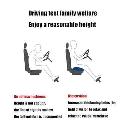 with Carry Handle Comfortable Cushion for Home Office Chair Pad Car Seat Cushion Effectively Increase The Field of View by 12cm/ 4.7in,and Lower Back Fatigue Relief (Navy Blue) - color: Navy Blue