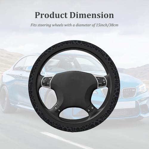 15In Cheetah Print Steering Wheel Cover Breathable,Sweat Absorption Car Steering Wheel Cover for Protection,Universal Steering Wheel Wrap Car Decoration Fit for Car Truck SUV