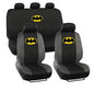 Warner Bros DC Comics Batman Car Accessories 9pc Set - Universal Fit Car Seat Covers with Side Airbag Compatibility - Easy to Install for Car, Truck, Van, and SUV - Front & Rear Seats - size: Full Set, style: Batman