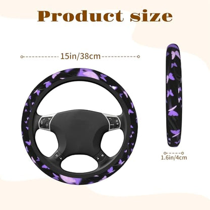 Steering Wheel Cover Accessories Neoprene Cover, Breathable Non-Slip Easy to Install Suitable for Women Men, 14.5-15.5 Inch for Car SUV Van Truck Universal - Butterfly - color: Butterfly
