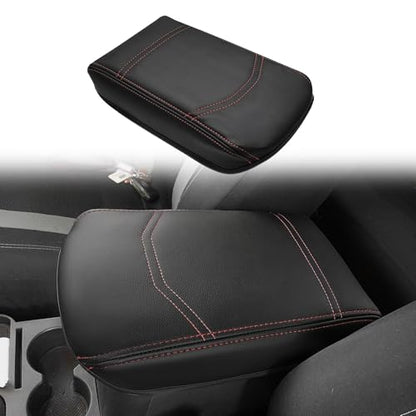 Center Console Armrest Cover Fit for Ford Maverick 2022-2025 2026 Accessories, Comfort Armrest Pad Console Lid Cushion Vegan Leather Regular Thick (Black) - size: 6) 22+ |Maverick| Black, Regular