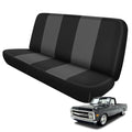 Truck Seat Cover Compatible with 1973-1999 Chevy Full-Size Trucks, Neoprene Solid Bench Seats Without Headrests, Black&Charcoal