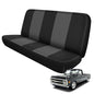 Truck Seat Cover Compatible with 1973-1999 Chevy Full-Size Trucks, Neoprene Solid Bench Seats Without Headrests, Black&Charcoal