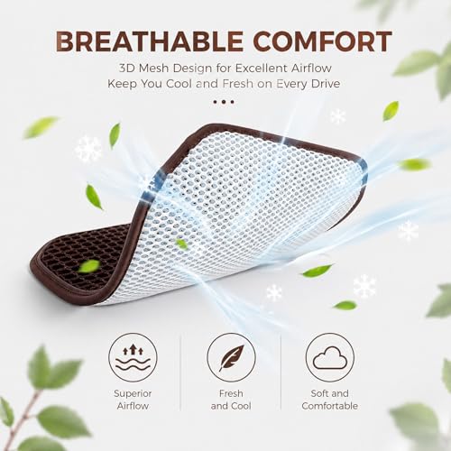 Cool and Breathable 3D air MESH car seat Cushion for Summer, Universal Ventilated Comfortable seat pad, Suitable for sedans, Vans, Pickup Trucks, and SUVs (Brown Back cushion-1PCS) - color: Brown Back Cushion-1pcs