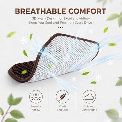Cool and Breathable 3D air MESH car seat Cushion for Summer, Universal Ventilated Comfortable seat pad, Suitable for sedans, Vans, Pickup Trucks, and SUVs (Brown Back cushion-1PCS) - color: Brown Back Cushion-1pcs