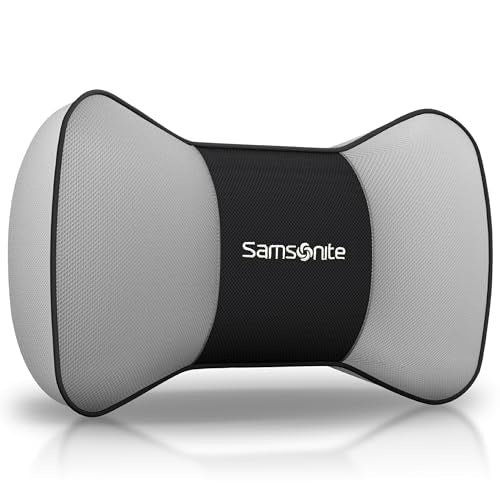 SAMSONITE, Travel Neck Pillow for Car or SUV, Boost your DRIVING COMFORT, High Grade - Memory Foam, Comfortable Headrest Cushion, Fits ALL VEHICLES, Gray… - color: Car Neck Pillow / Natural Gray