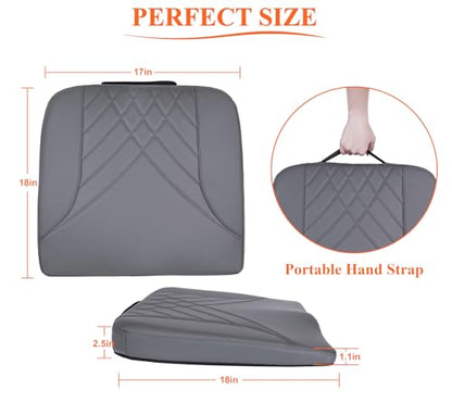 kingphenix Premium Car Seat Cushion, Memory Foam Driver Seat Cushion to Improve Driving View- Coccyx & Lower Back Pain Relief - Seat Cushion for Car, Truck, Office Chair (Leather Dark Gray) - color: Leather Dark Gray