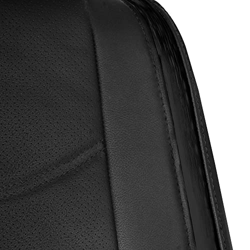 FH Group Galaxy13 Metallic Striped Deluxe Leatherette Car Seat Covers with Matching Carpet Floor Mats – Full Set, Universal Fit, Airbag Compatible for Cars, SUVs & Sedans, Black - color: Black
