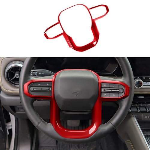 for Chevrolet Colorado 2024 2025 2026 Interior Accessories Center Consoles Cover ABS Decorative Frame Trim (Red, Steer1ng Decor Cover) - color: Red, size: Steer1ng Decor Cover