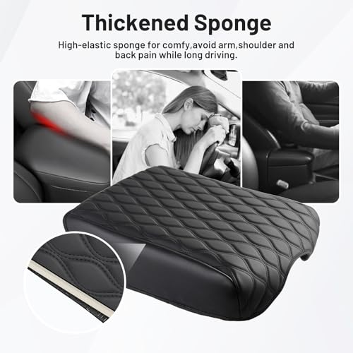 Autorder Center Console Cover for 2021-2026 Ford F150 F-150 Accessories Armrest Cushion Cover Leather Middle Console Pad Anti-Scratch Armrest Pad for Pet(Bucket Seat Only) - size: 2021-2026 Ford F150 with Bucket Seat