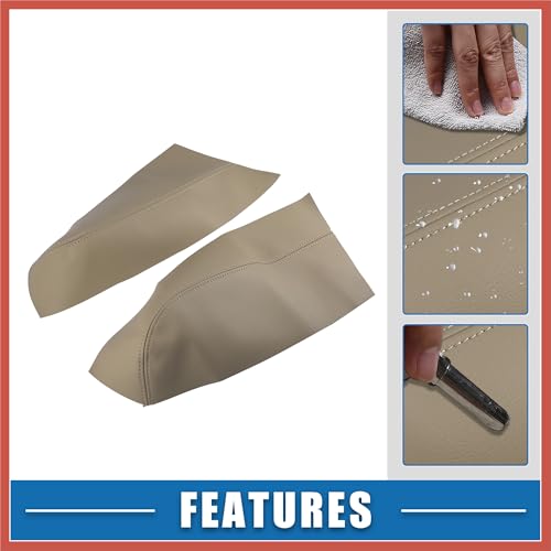 ACROPIX Car Rear Door Panel Armrest Cover Interior Door Trims for Honda Pilot 2009-2015 Beige 1 Pair Car Parts