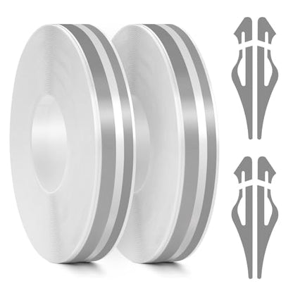 2 Rolls 32Ft Car Pinstripe Tape, Automotive Pinstriping Tape Stickers Vinyl DIY Stripes Pinstripe Emblems Trim Decals for Car, SUVs, Pickups, Motorcycle and Boat, Racing Stripes (Gray) - color: Gray-2