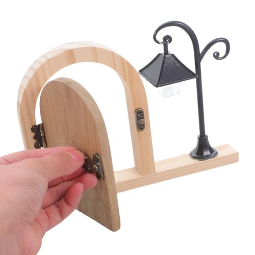 NUOBESTY Fairy Door Outlet Cover Plate Wooden Socket Protector with Glowing Night Light for Room Aesthetic Electrical Outlet Safety for Pets
