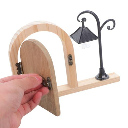 NUOBESTY Fairy Door Outlet Cover Plate Wooden Socket Protector with Glowing Night Light for Room Aesthetic Electrical Outlet Safety for Pets