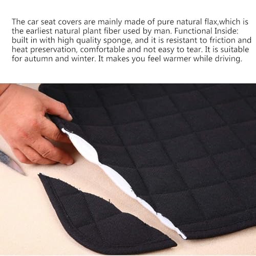 Linen Seat Cover for Car,2 Pack Bottom Seat Covers for Trucks, Car Seat Cushion,Pads,Mat,Protector Universal Fit Most Automotive[Gray Front Seat] - color: 2 Pack Grey
