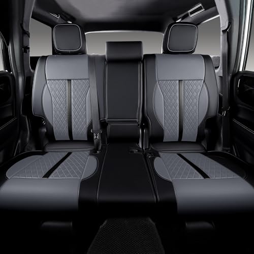 Custom Fit Seat Covers for 2025-2027 Toyota 4Runner (5-Seater), Waterproof Faux Leather Full Set, Full Coverage Protectors for SR5/TRD Off-Road/Sport/Limited/Trailhunter - Black+Grey