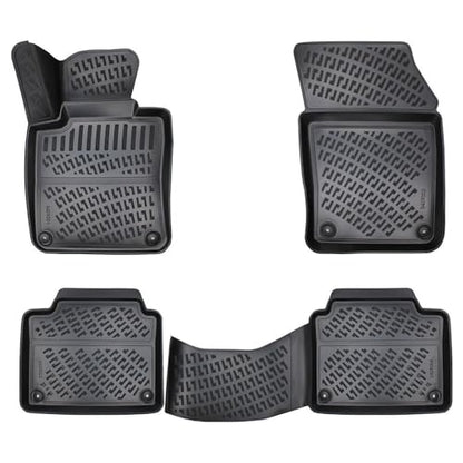 RizLiner Volvo S90 2017-2024 & V90 2018-2020 & V90 Cross Country 2017-2024 Floor Mats 3D Custom Fit Rubber Car Mats Floor Liners All Weather Heavy Duty Waterproof Odorless Non-Slip TPE (Front & Rear) - size: S90 2017-2024