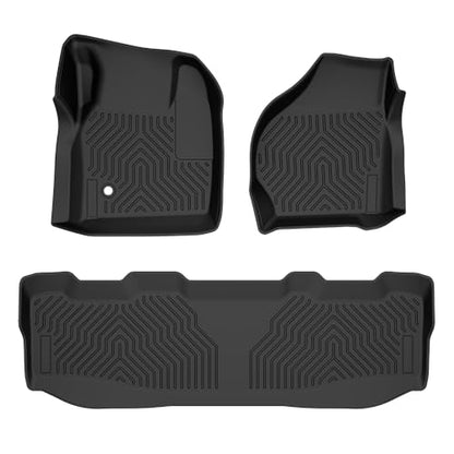 G-PLUS Floor Mats 3PCS Fit for Ford F250 F350 Super Duty Crew Cab Models 1999-2007,TPE Custom Fit All Weather Floor Liners 1st & 2nd Row Car Mats - size: 1999-2007|Fit F250 F350 Crew Cab|3Pcs