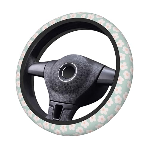 Car Steering Wheel Cover,Flower Universal Non Slip Wheel Protector 15 Inch Elastic Car Accessories for Men Women - color: Flower