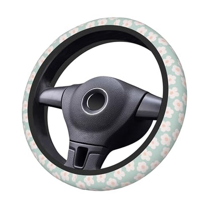Car Steering Wheel Cover,Flower Universal Non Slip Wheel Protector 15 Inch Elastic Car Accessories for Men Women - color: Flower