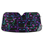 Sun Shade for Car Windshield Neon Black Cats Foldable Sun Shield Heat and UV Protection Automotive Interior Protection - color: Cats