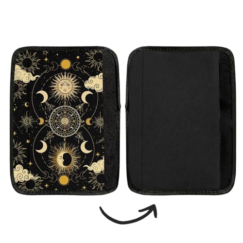 2 Pcs Seat Belt Cover for Women Men, Sun and Moon Car Seat Strap Pads for Kids, Bohemian Soft Car Seats Belt Cushion Pads for Girls and Boys Children Adults - color: Sun and Moon