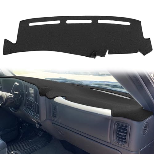 Yiz Dash Cover Mat Pad Custom Fit for 1999-2006 GMC Sierra/Chevy Chevrolet Silverado,2000-2006 GMC Yukon XL/Chevy Suburban Tahoe Avalanche,Dashboard Cover Carpet (99-06 Black) Y55 - color: 99-06 Black