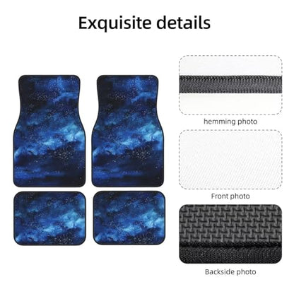 Blue Galaxy Stars Car Floor Mats for Truck SUV Universe Auto Carpets All Weather Auto Mats for Front and Back Full Set Luxury Car Mats, Anti-Slip Car Carpets - color: Galaxy Stars