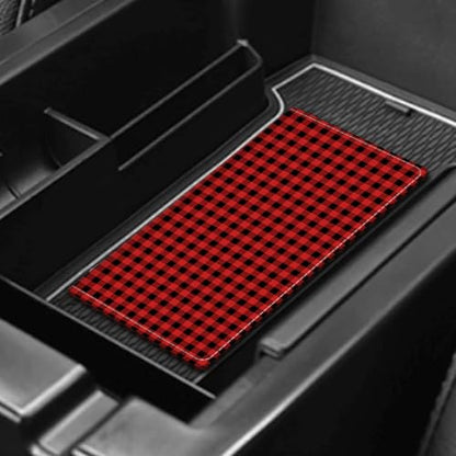 Leather Car Registration and Insurance Card Holder, Cute Car Accessories Vehicle Glove Box Car Organizer for Documents, Cards, License Luxury Black Red Plaid - color: Luxury Black Red Plaid
